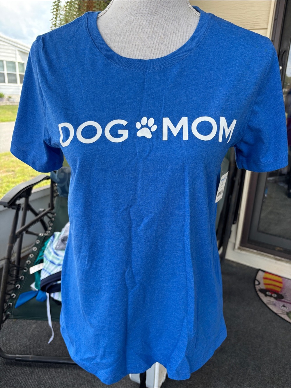 Dog Mom Short Sleeve Tee in Blue
